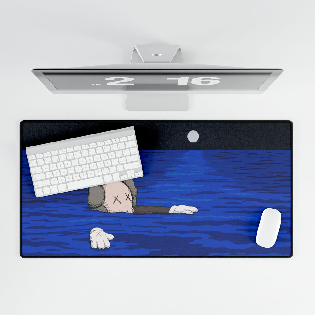 Floating Cartoon Character Desk Mat | Blue Ocean Scene