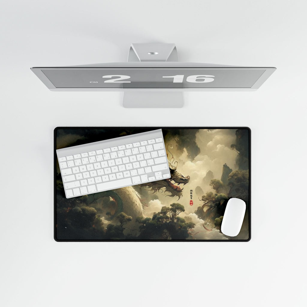 Serpent of the Clouds Chinese Dragon Desk Mat | XL Non-Slip Gaming Mouse Pad