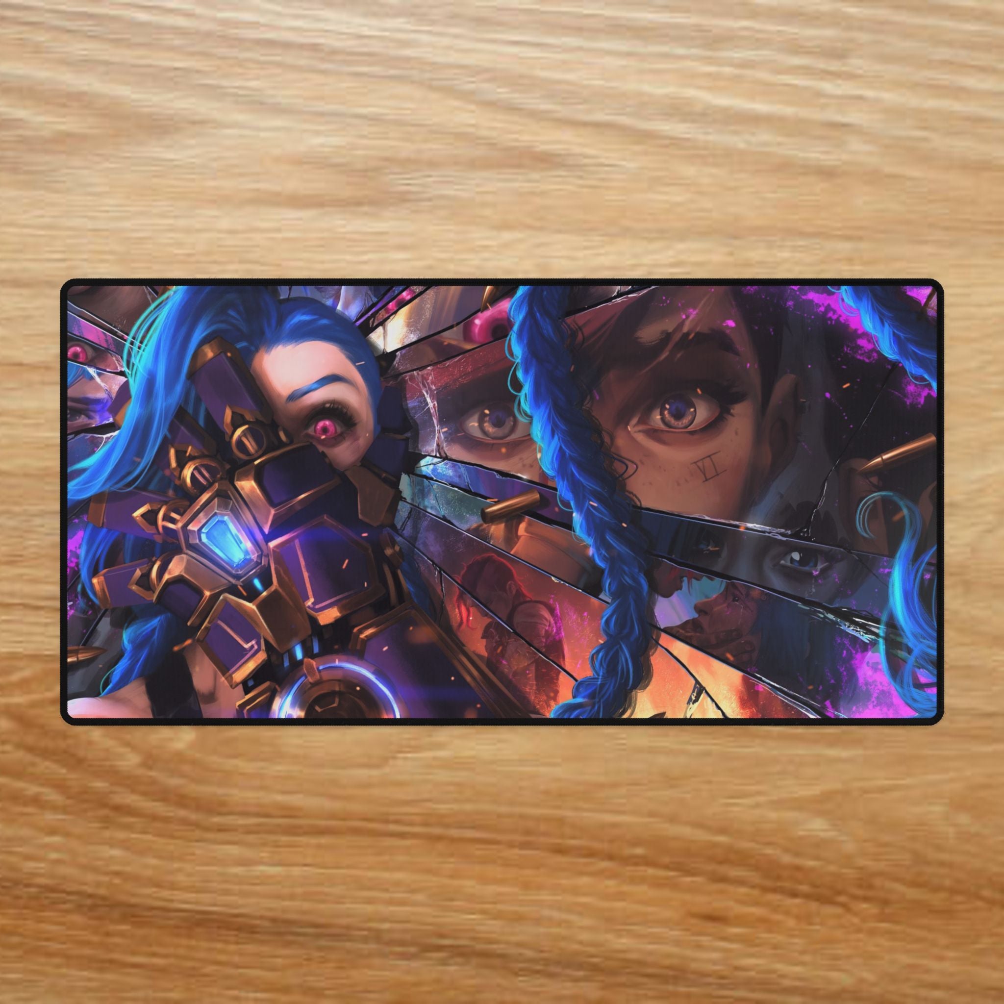 Jinx Arcane Desk Mat | Large Anti-Fray Gaming Mouse Pad, Office Desk Protector