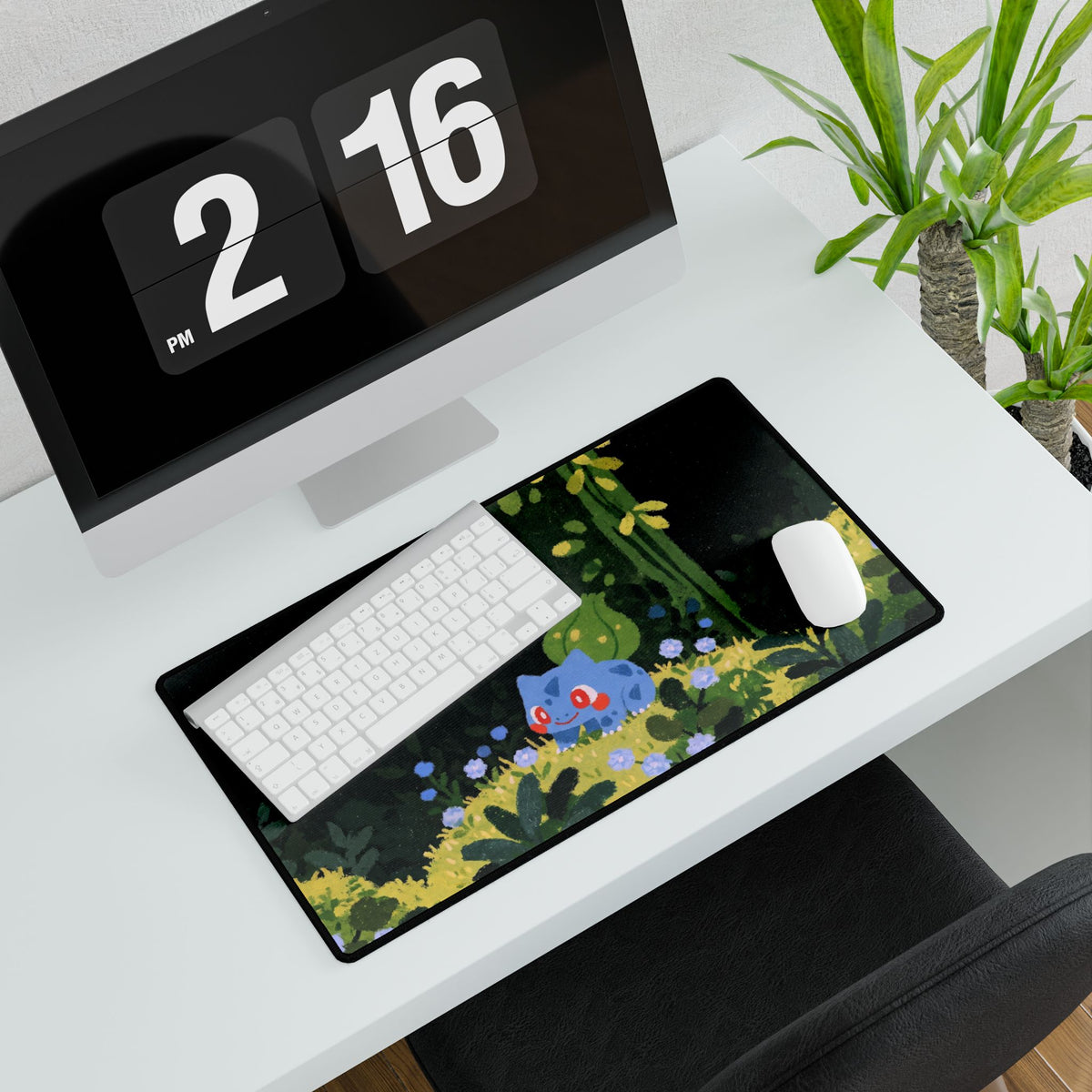 Animal in Flower Meadow Desk Mat | Gaming Mouse Pad