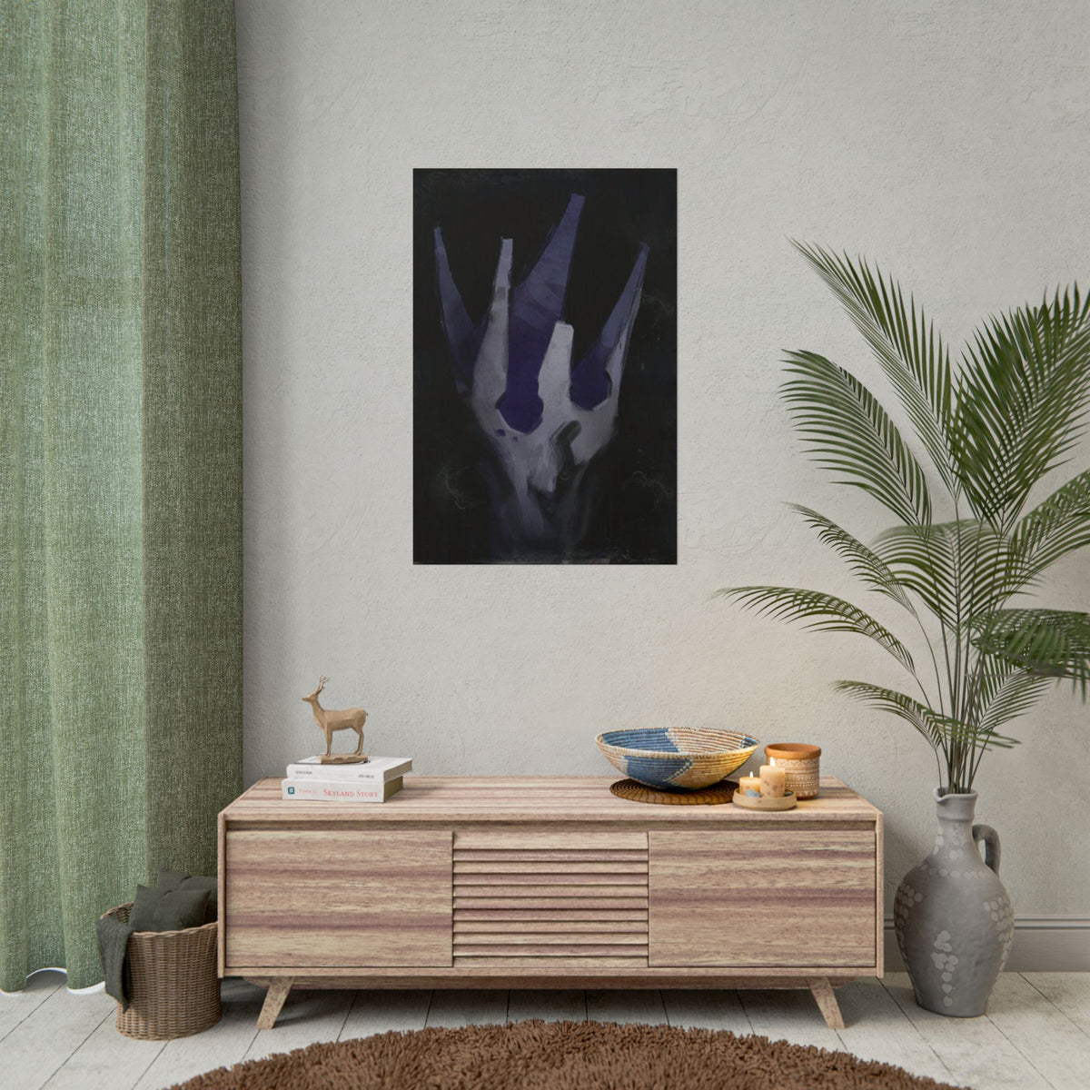 Disco Elysium Volition Poster, Moody Gaming Wall Art, Dark Indigo Giclée Print, Rolled Poster