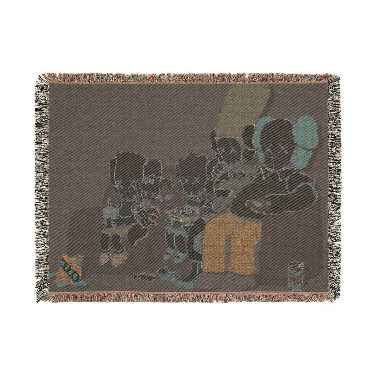 Simpsons Family Movie Night Woven Blanket | TV Cartoon Throw
