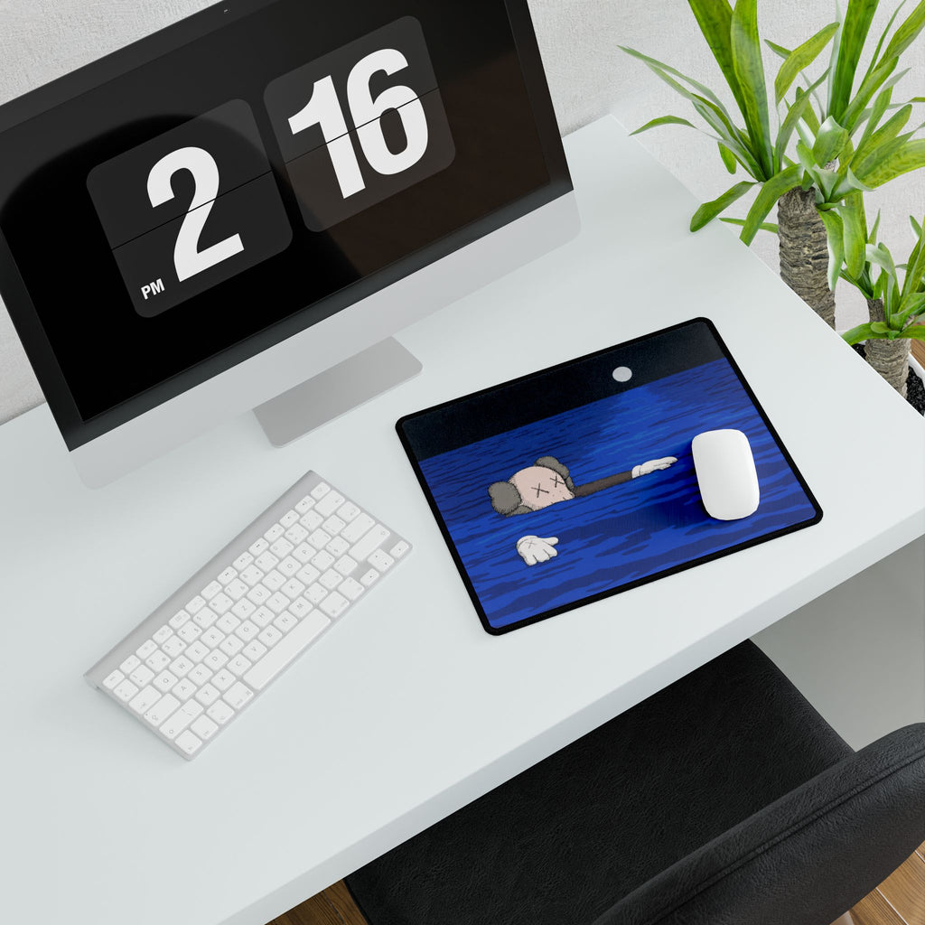 Floating Cartoon Character Desk Mat | Blue Ocean Scene
