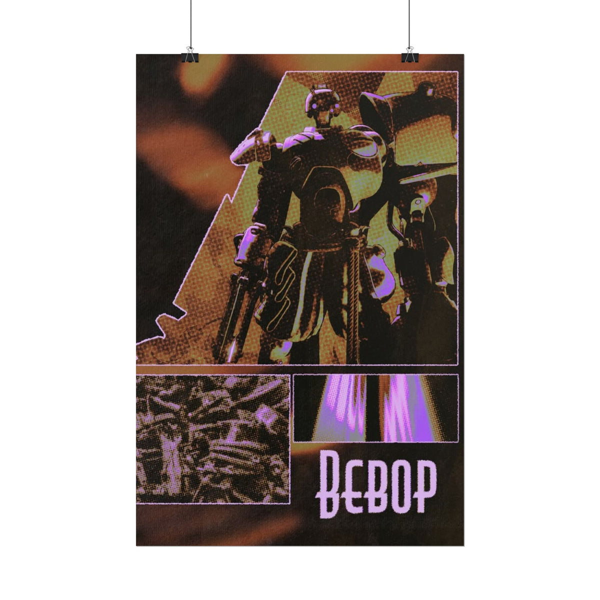 Bebop Deadlock Robot Poster Rolled Posters | Cyberpunk Mech Art, Neon Collage