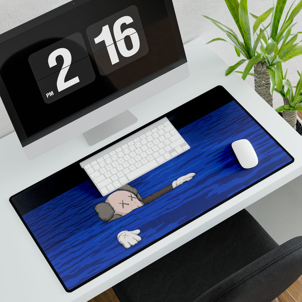 Floating Cartoon Character Desk Mat | Blue Ocean Scene