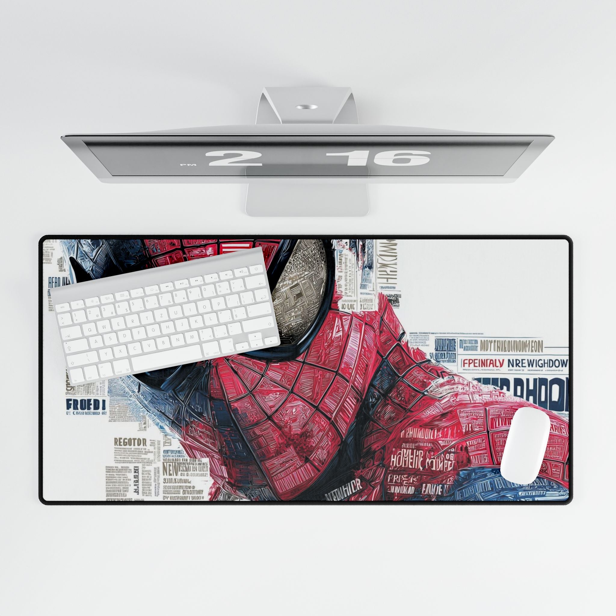 Comic Spider-Man Newspaper Masked Hero Desk Mat | XL Gaming Mouse Pad