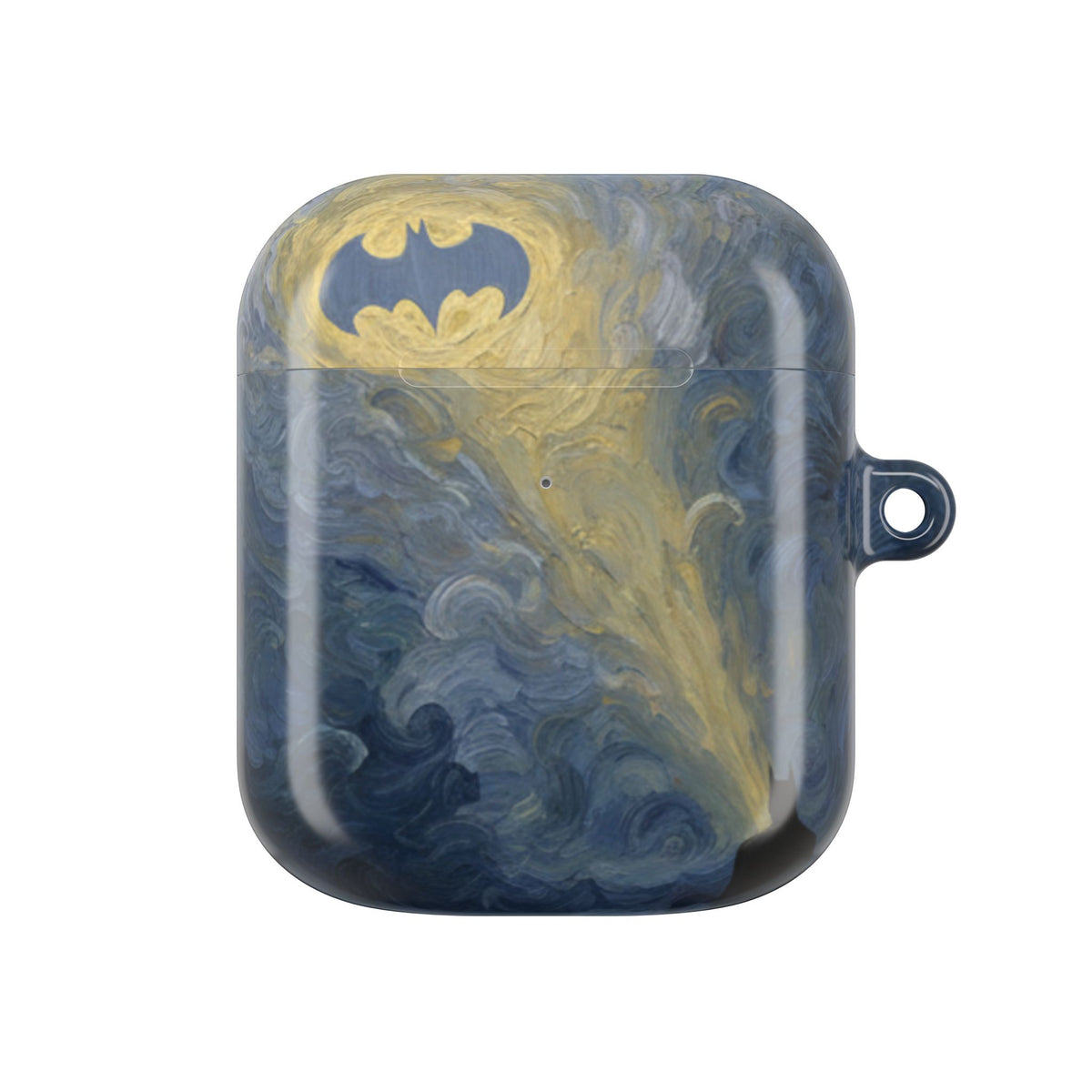 Bat Signal Starry Night AirPods Case, Dark Hero Earbud Cover, Gothic Superhero Inspired AirPod Pro Case, Glossy Full Wrap Gift