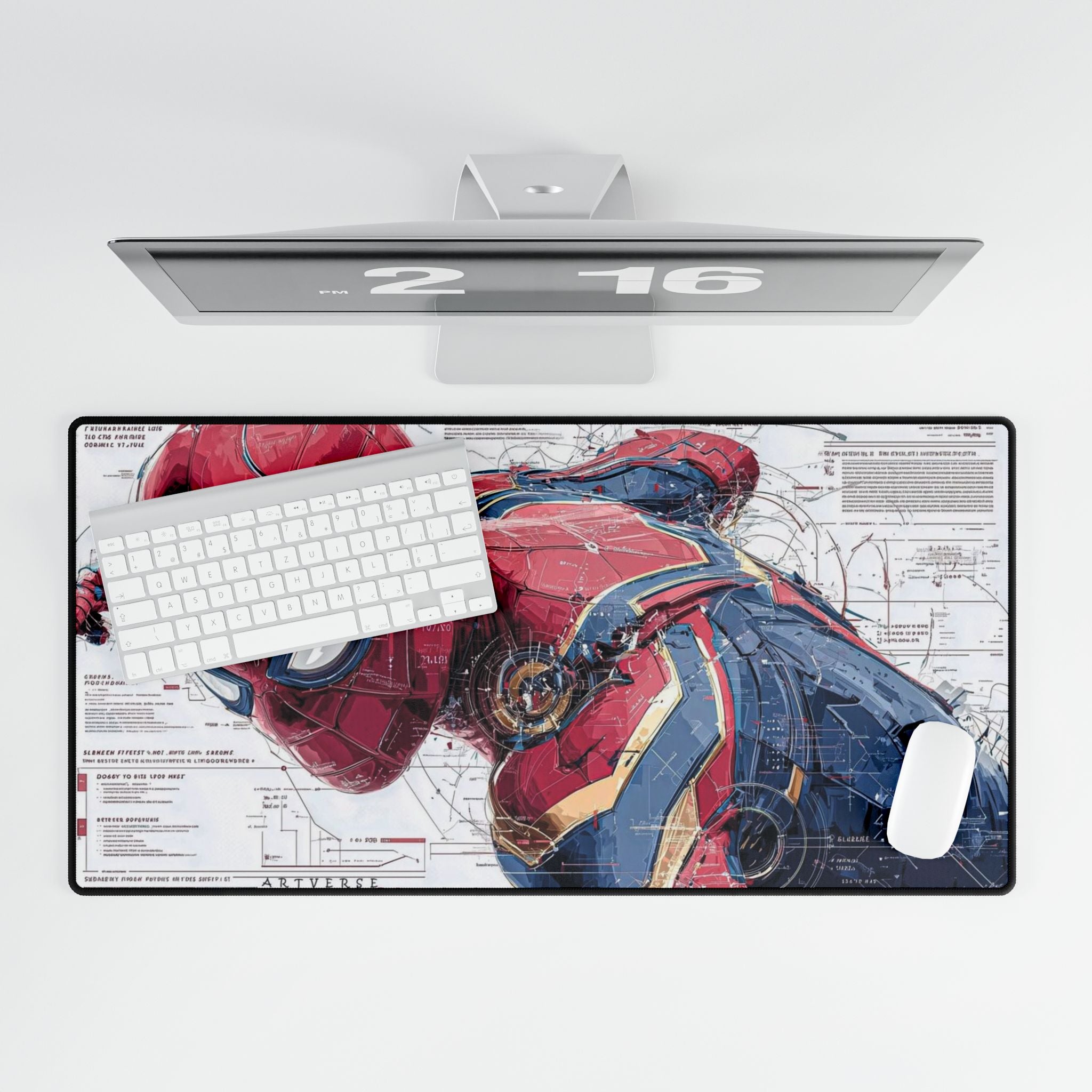 Spider-Man Tech Blueprint Desk Mat | Large Gaming & Office Mouse Pad