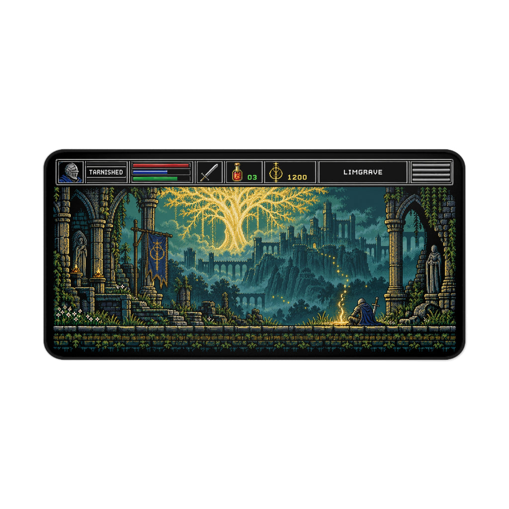 Elden Ring Inspired Mouse Pad, Erdtree & Limgrave Pixel Art Desk Mat, Non-Slip Gaming Pad, Tarnished Gift