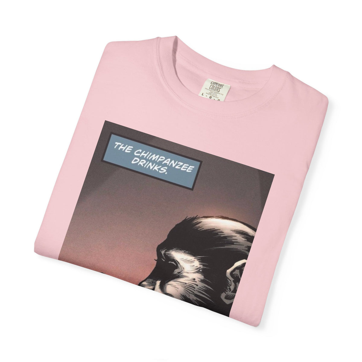 Chimpanzee Drinking Whiskey T-Shirt | Retro Comic Ape Illustration