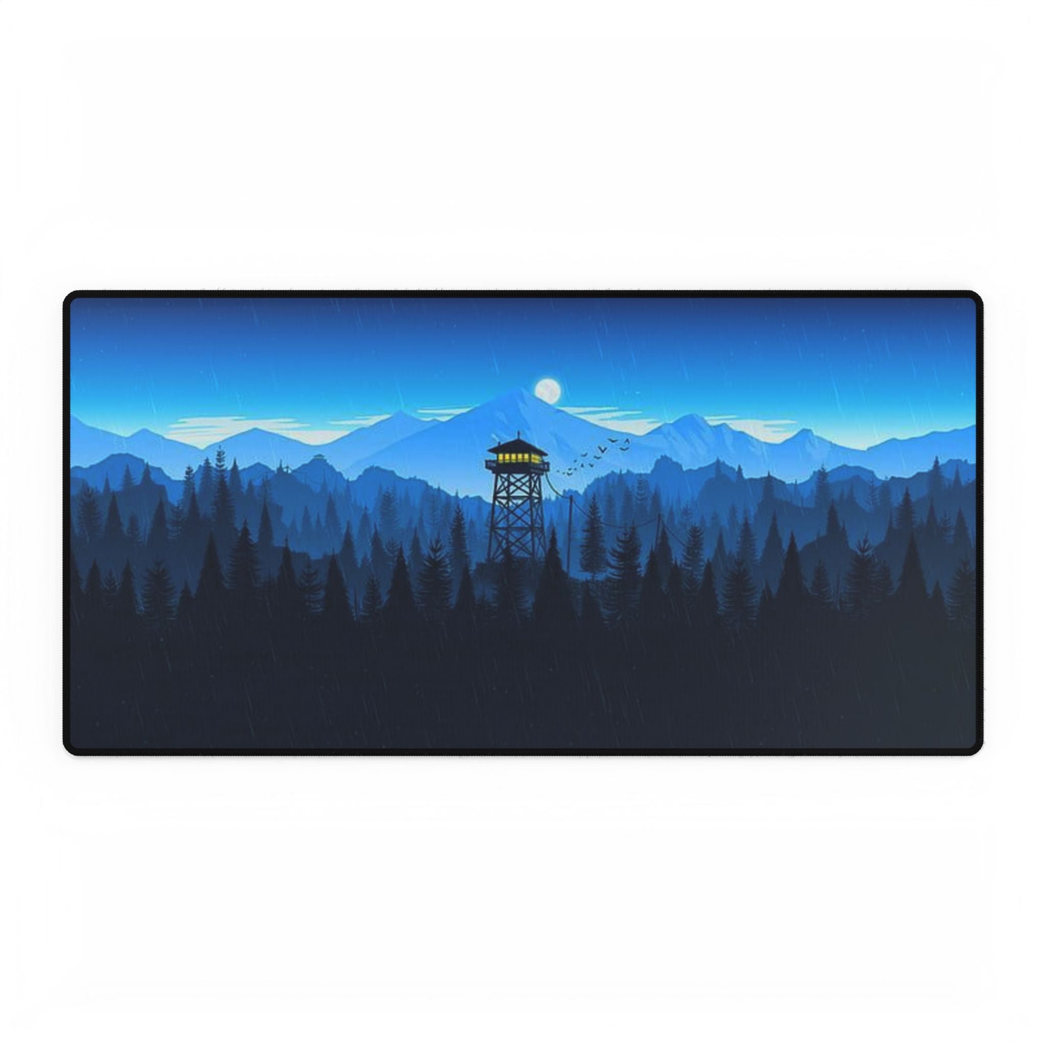 Firewatch Desk Mat — Blue Forest Scenic gaming Mouse Pad