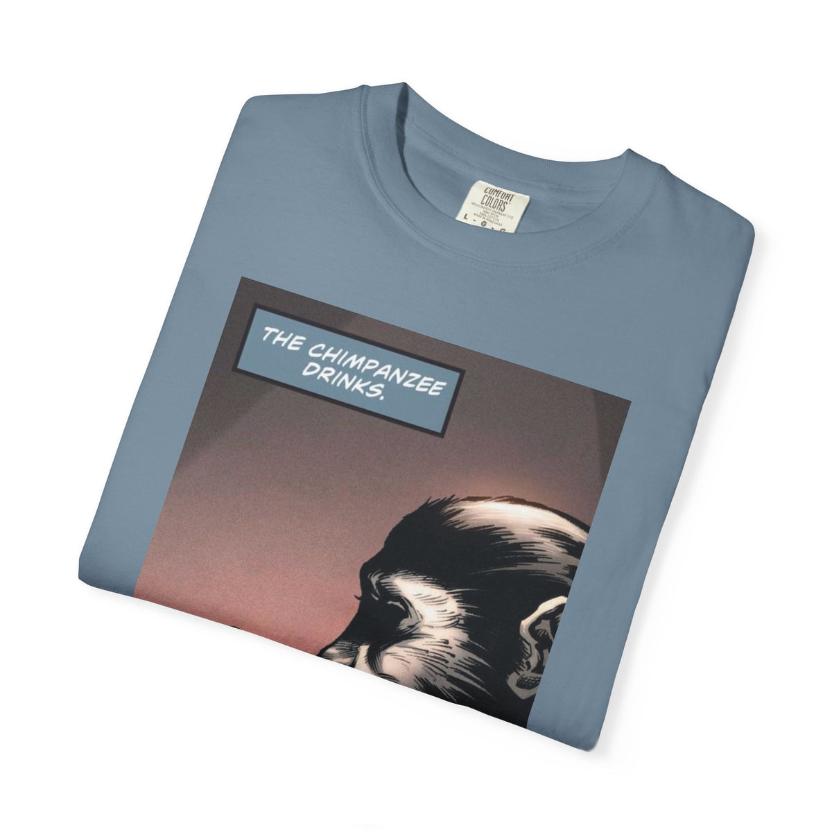 Chimpanzee Drinking Whiskey T-Shirt | Retro Comic Ape Illustration