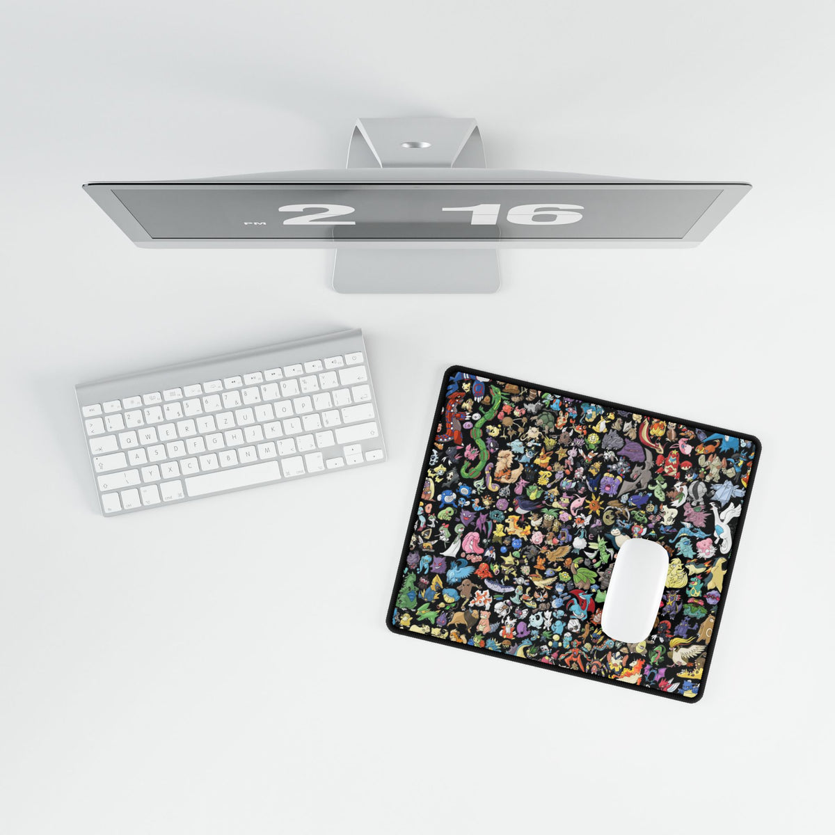 Pixel Monster Pattern Desk Mat | Large Gaming Mousepad