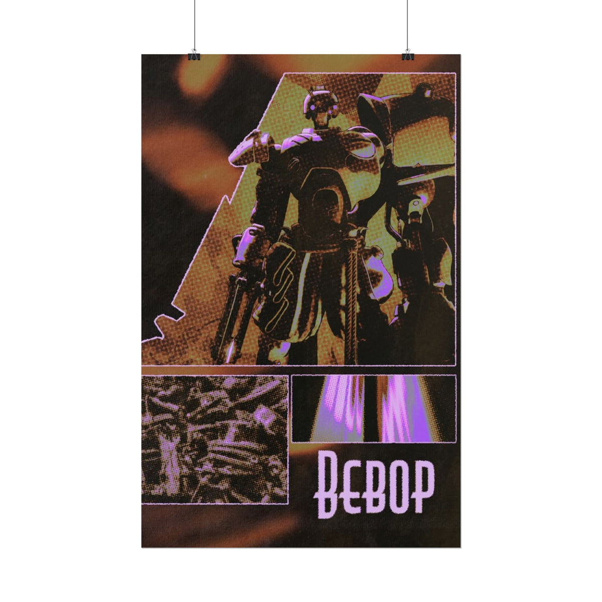Bebop Deadlock Robot Poster Rolled Posters | Cyberpunk Mech Art, Neon Collage