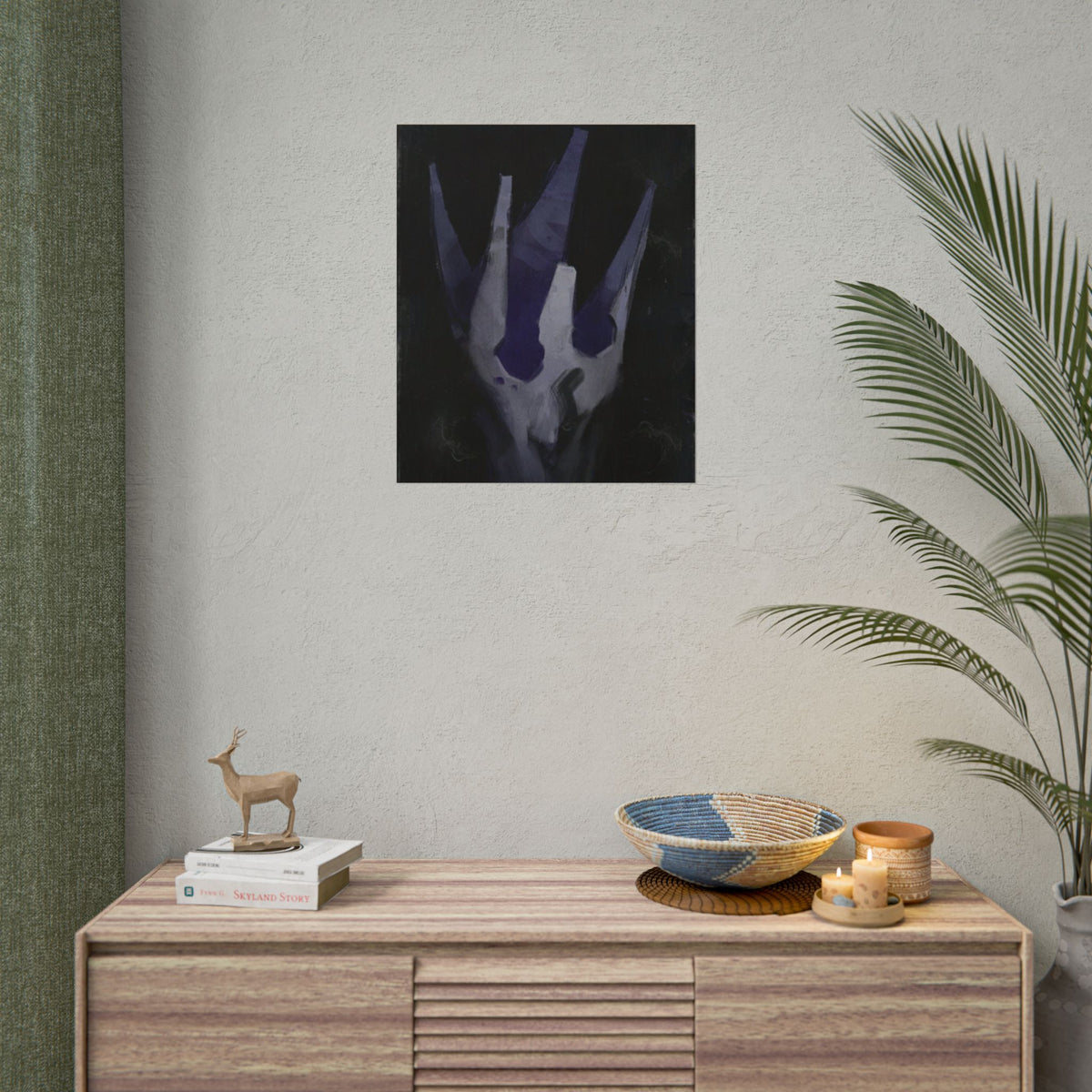 Disco Elysium Volition Poster, Moody Gaming Wall Art, Dark Indigo Giclée Print, Rolled Poster