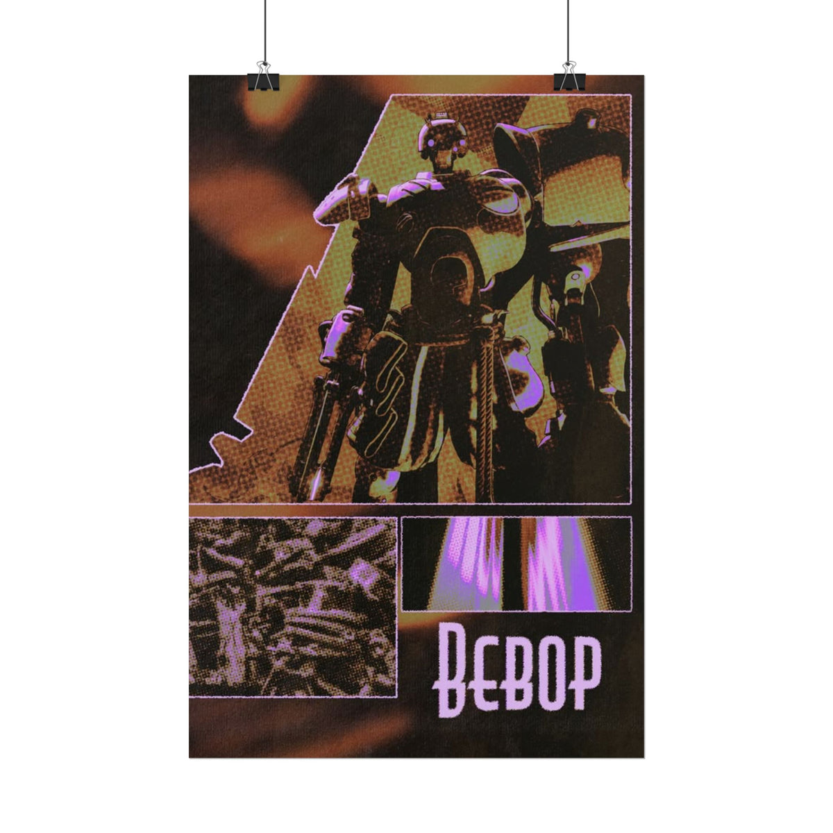 Bebop Deadlock Robot Poster Rolled Posters | Cyberpunk Mech Art, Neon Collage