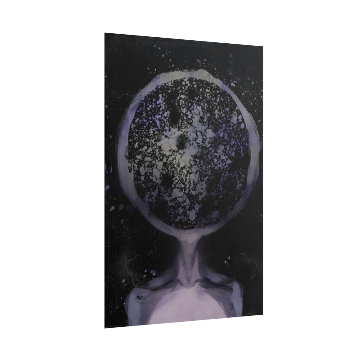 Disco Elysium Inland Empire Surreal Moon Head Rolled Poster | Cosmic Skeleton Wall Decor