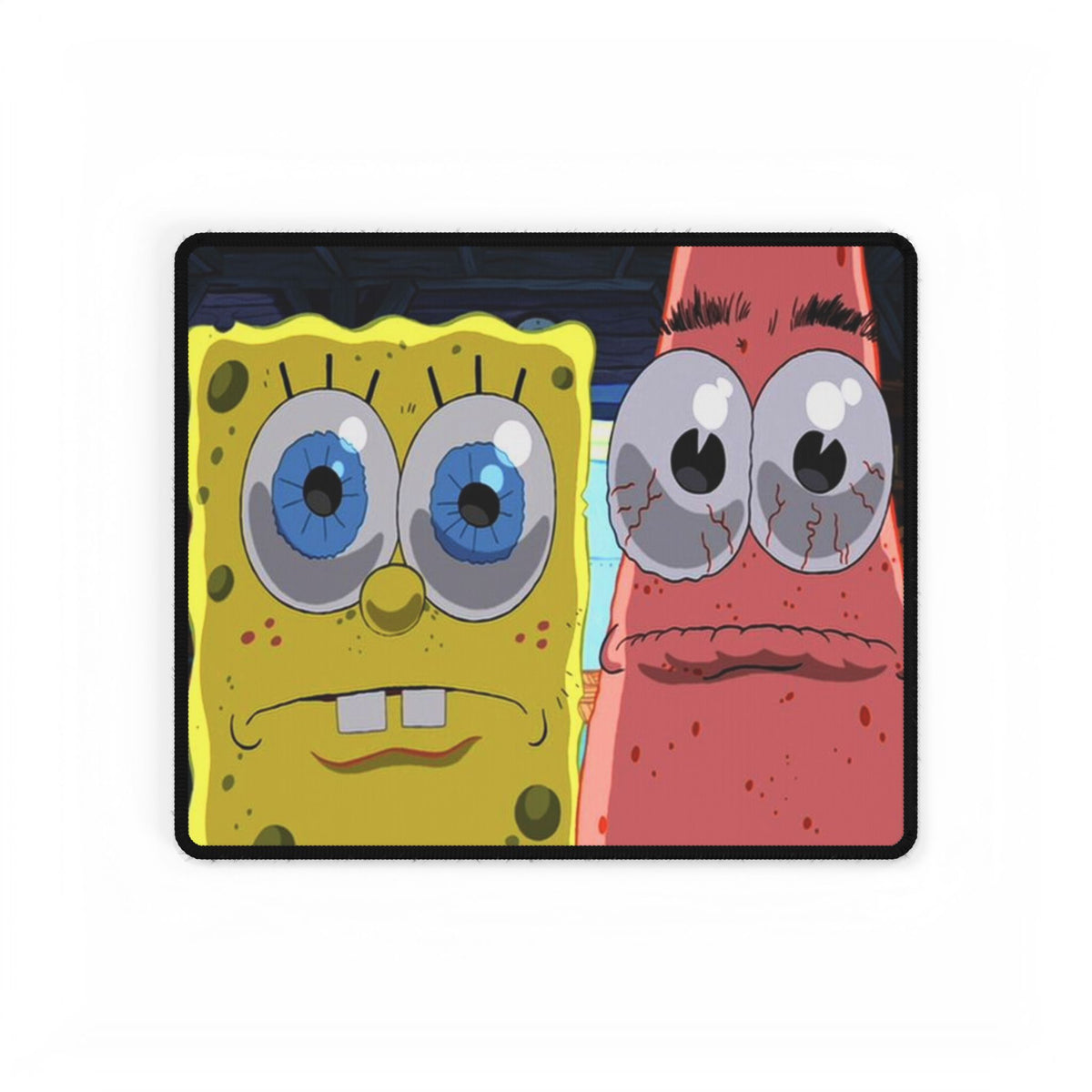 Wide Cartoon Eyes Sponge & Starfish Desk Mat | Large Gaming Mousepad