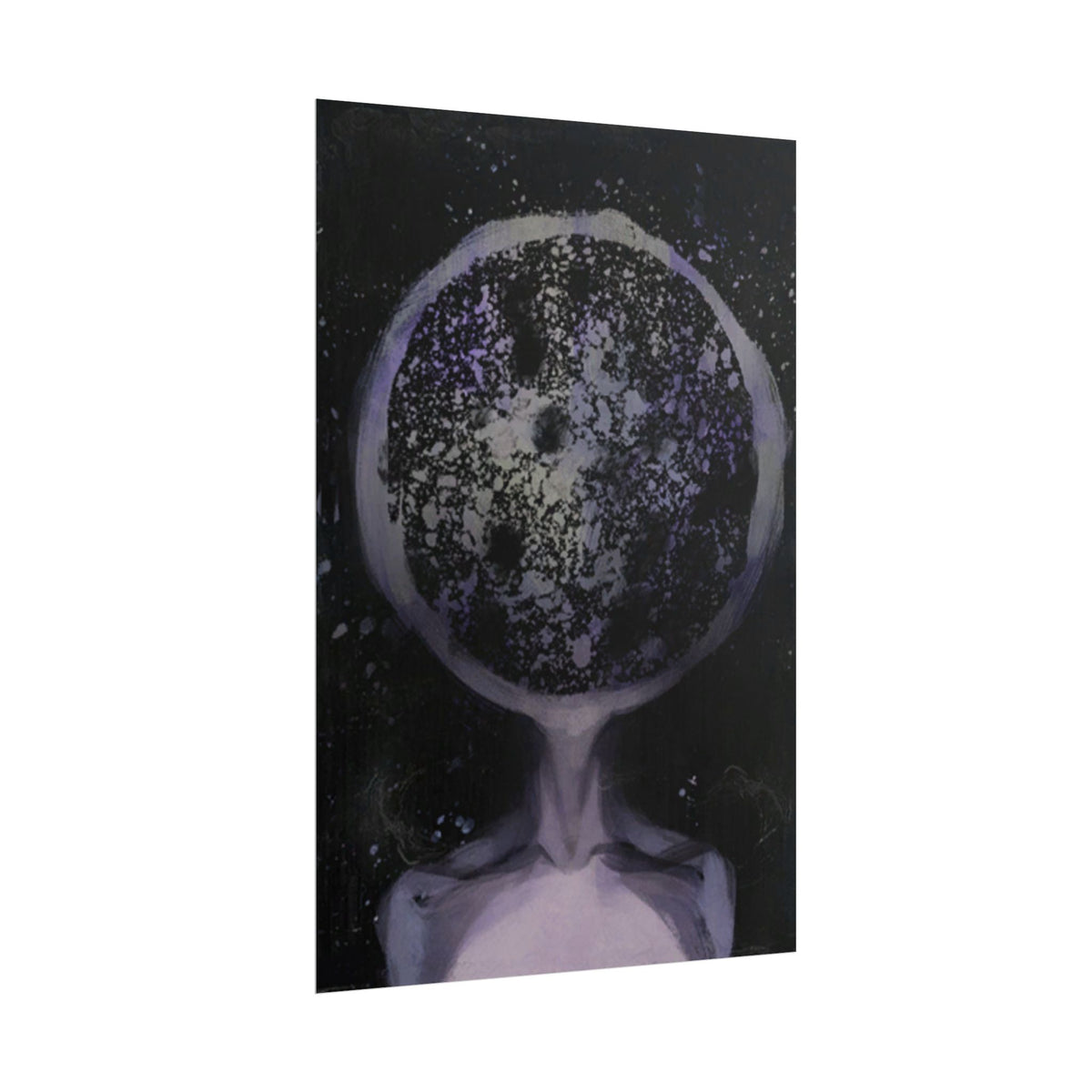 Disco Elysium Inland Empire Surreal Moon Head Rolled Poster | Cosmic Skeleton Wall Decor