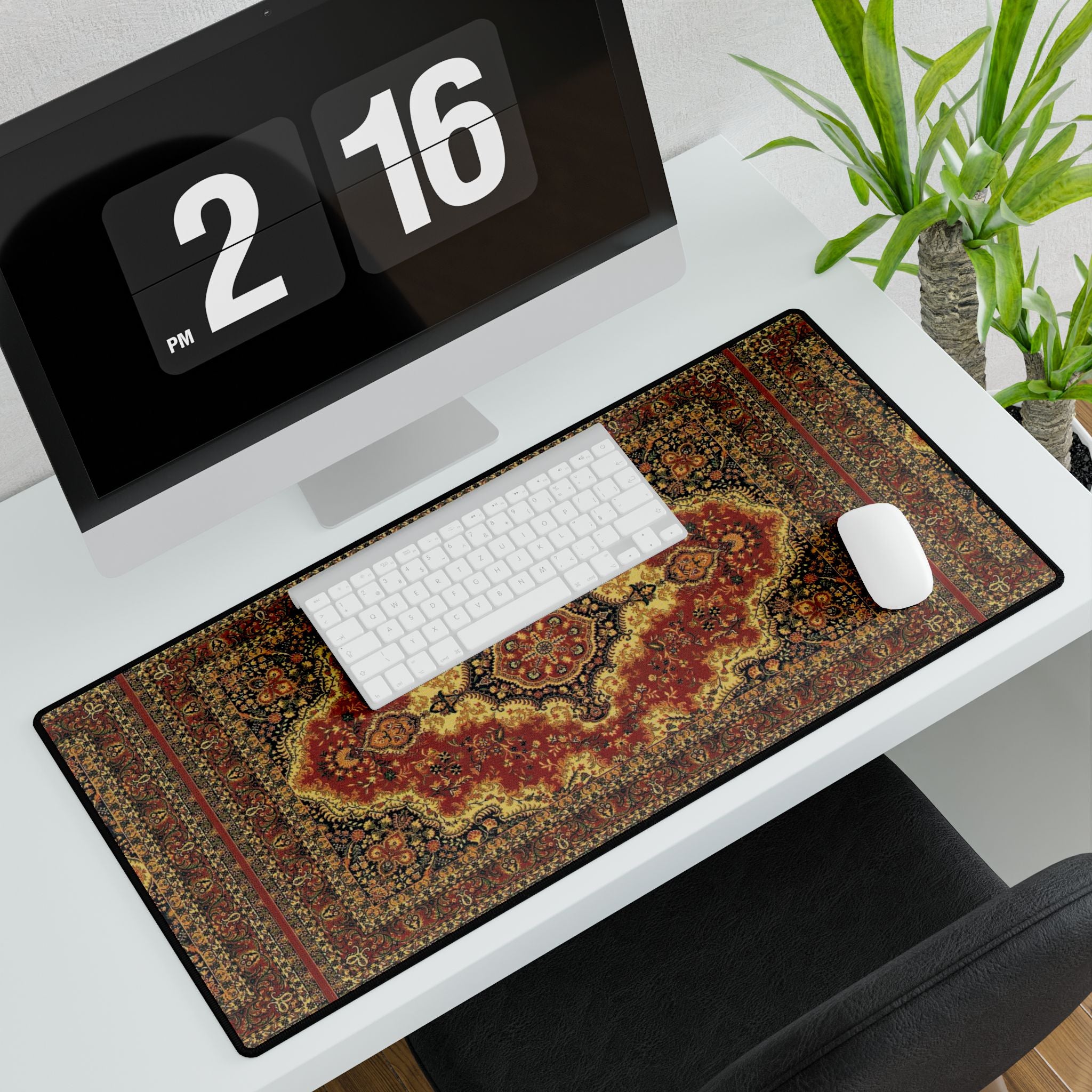 Red Persian Rug Desk Mat | Non-Slip Gaming & Office Mouse Pad, Three Sizes