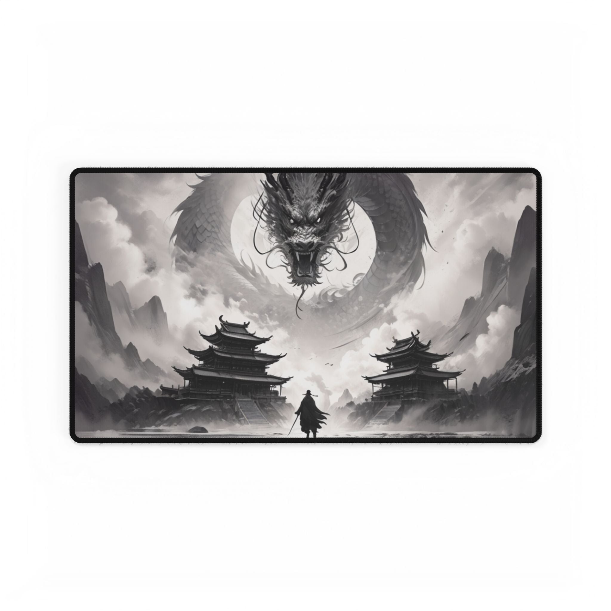 Chinese Dragon Desk Mat | XL Non-Slip Gaming & Office Mouse Pad, Landscape Art