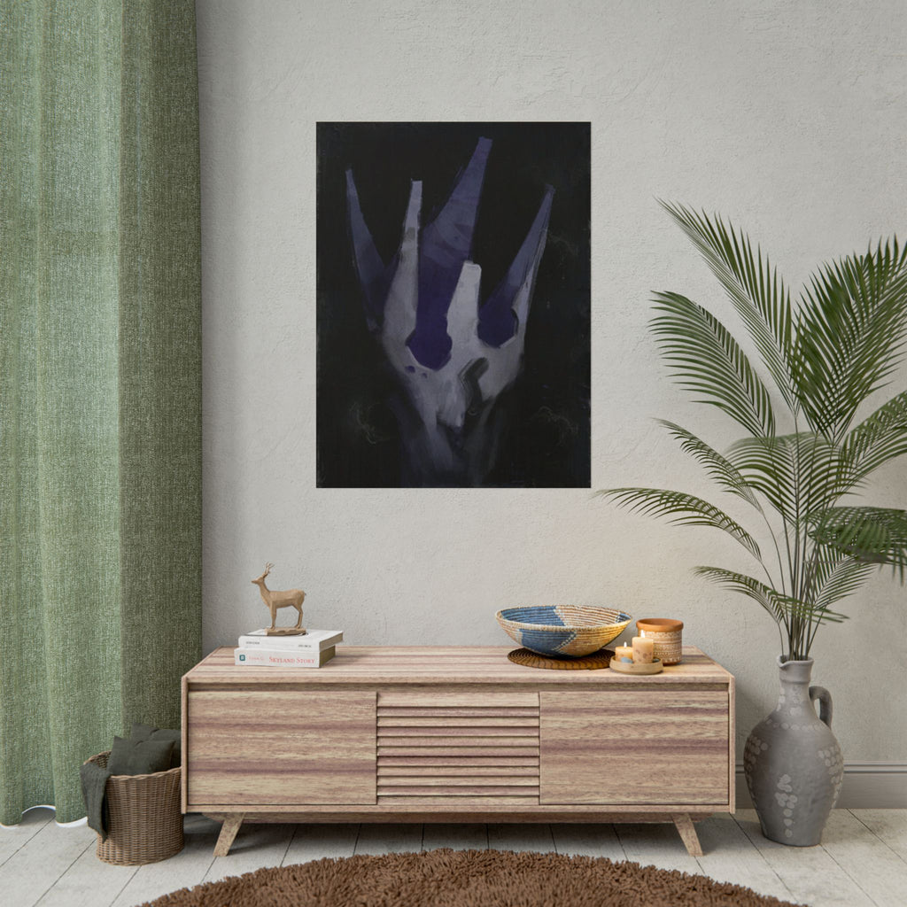 Disco Elysium Volition Poster, Moody Gaming Wall Art, Dark Indigo Giclée Print, Rolled Poster