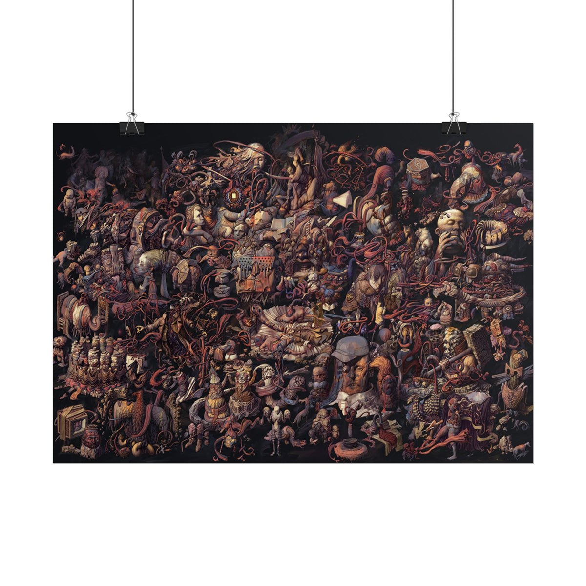 Thought Cabinet Poster, Disco Elysium Inspired Wall Art, Dark Surreal Collage Print, Detective RPG Decor, Rolled Fine Art Poster