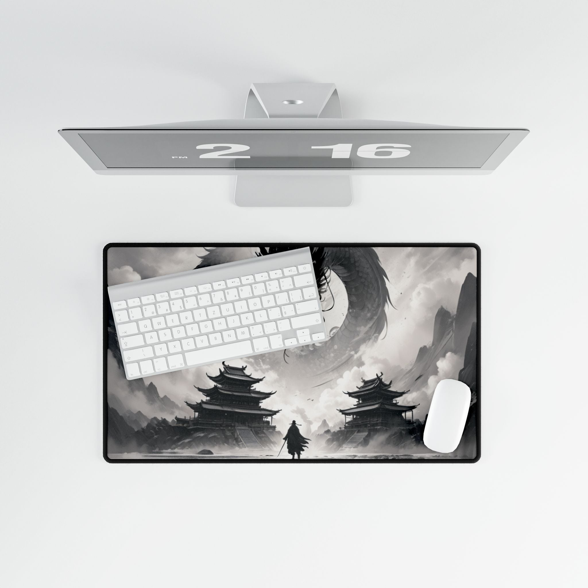 Chinese Dragon Desk Mat | XL Non-Slip Gaming & Office Mouse Pad, Landscape Art