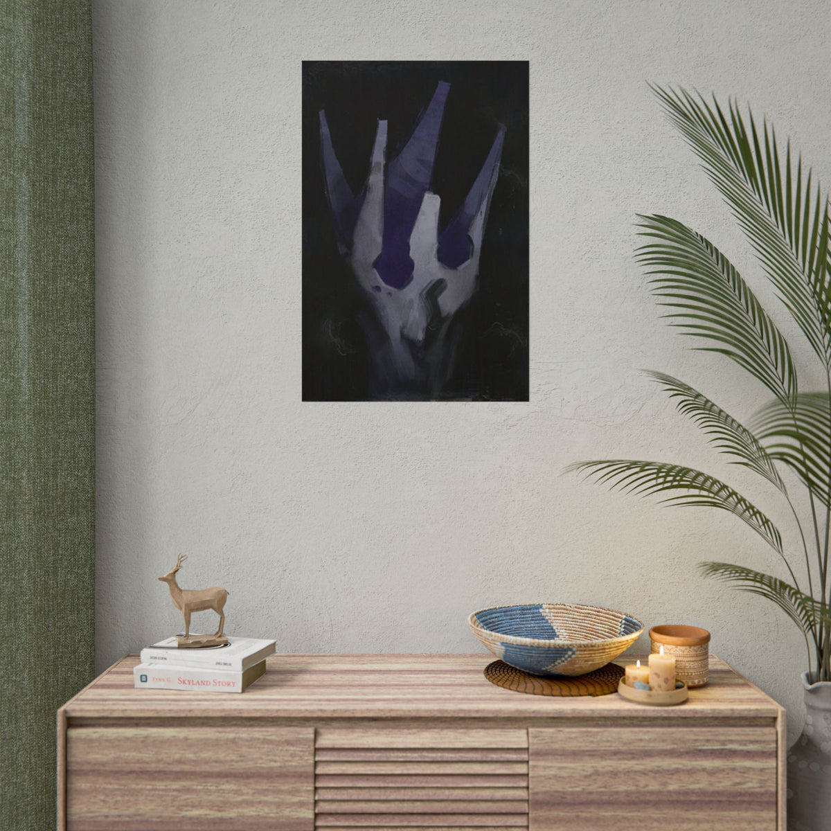 Disco Elysium Volition Poster, Moody Gaming Wall Art, Dark Indigo Giclée Print, Rolled Poster