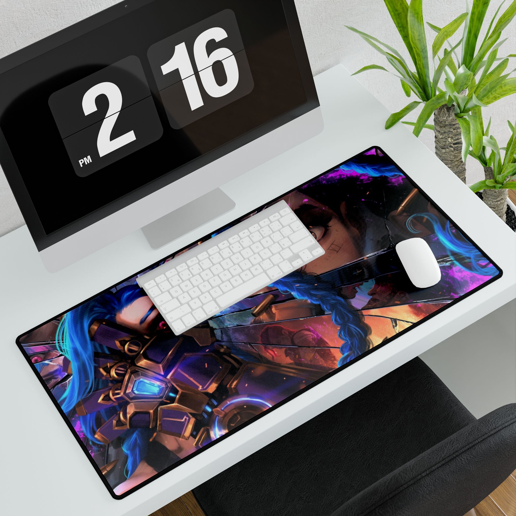Jinx Arcane Desk Mat | Large Anti-Fray Gaming Mouse Pad, Office Desk Protector