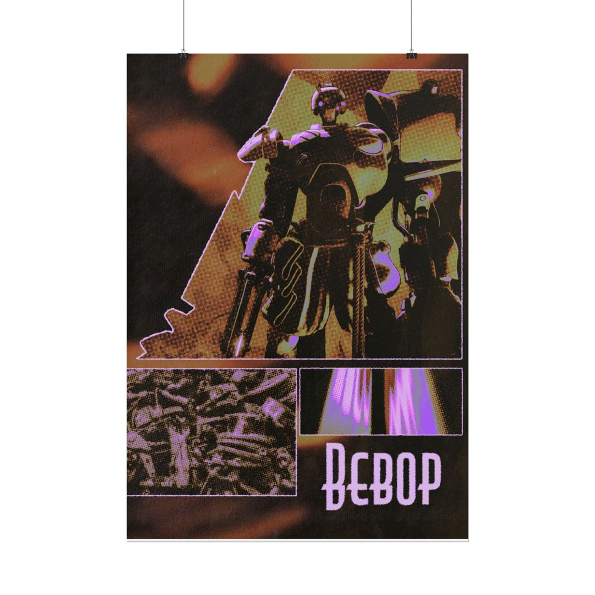 Bebop Deadlock Robot Poster Rolled Posters | Cyberpunk Mech Art, Neon Collage