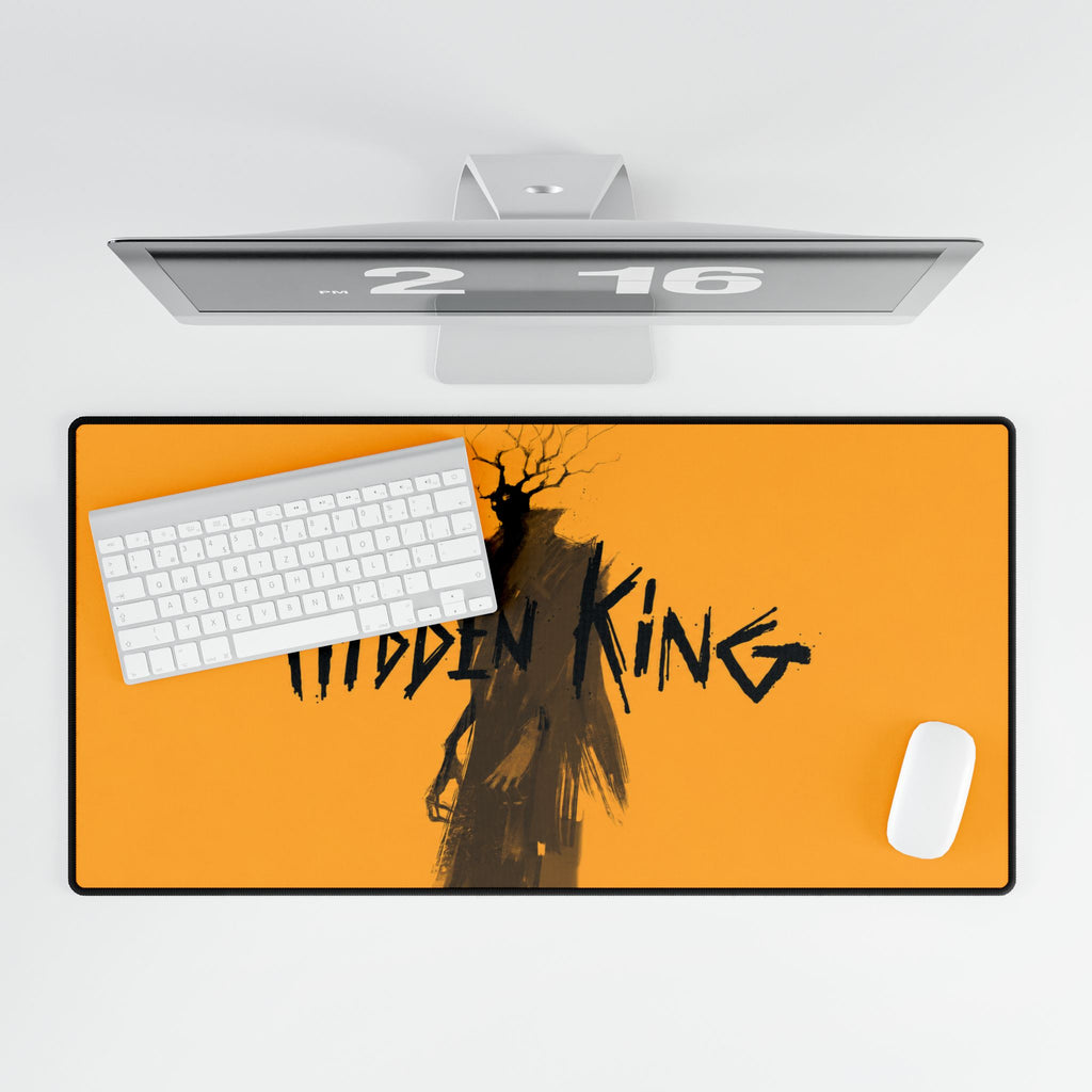 Deadlock Hidden King silhouette Desk Mat | orange gaming mouse pad