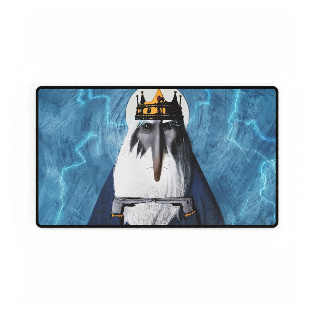Penguin King illustration Desk Mat | Gaming Mousepad, Lightning Background