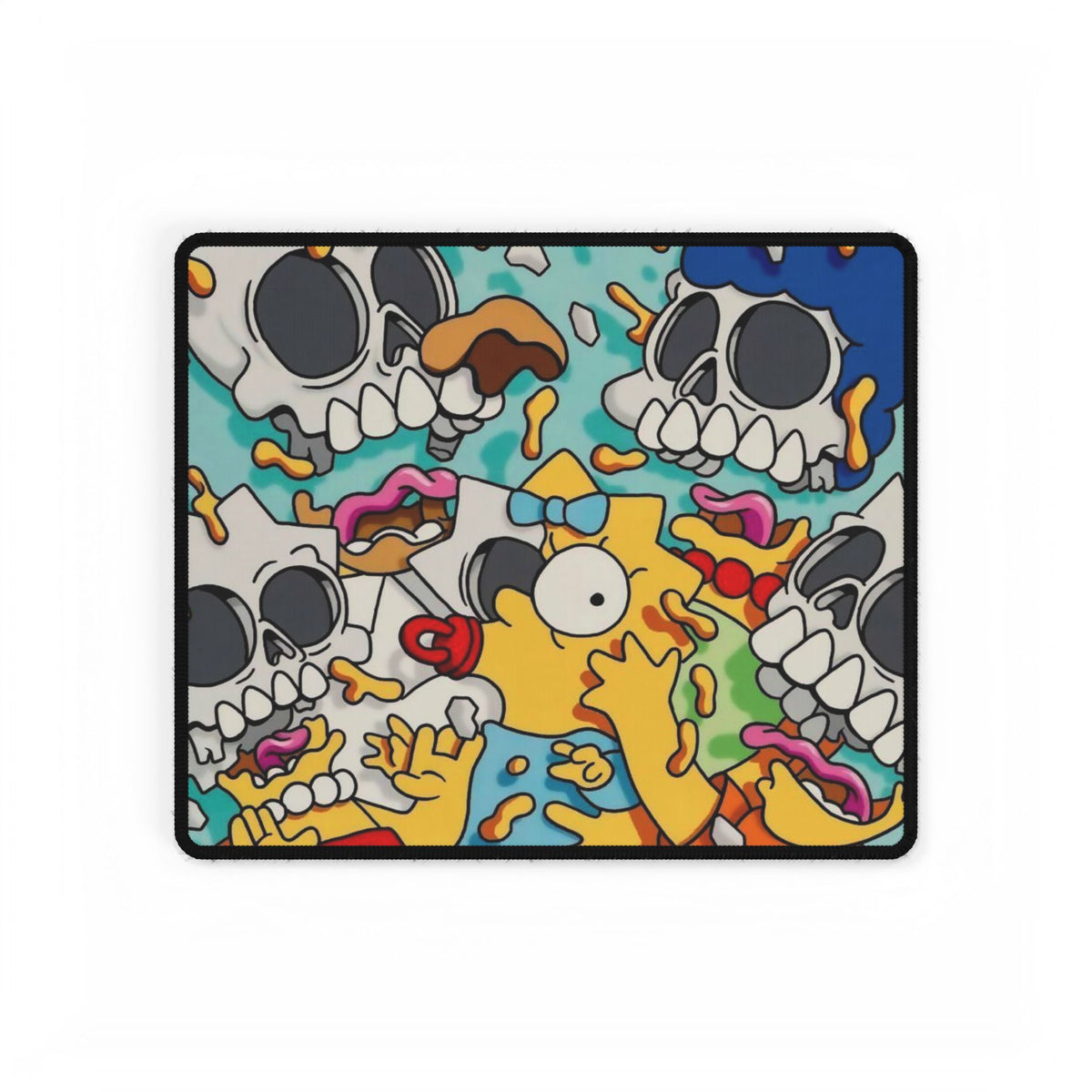Cartoon Skull Mashup Desk Mat | Colorful Horror Pop Art