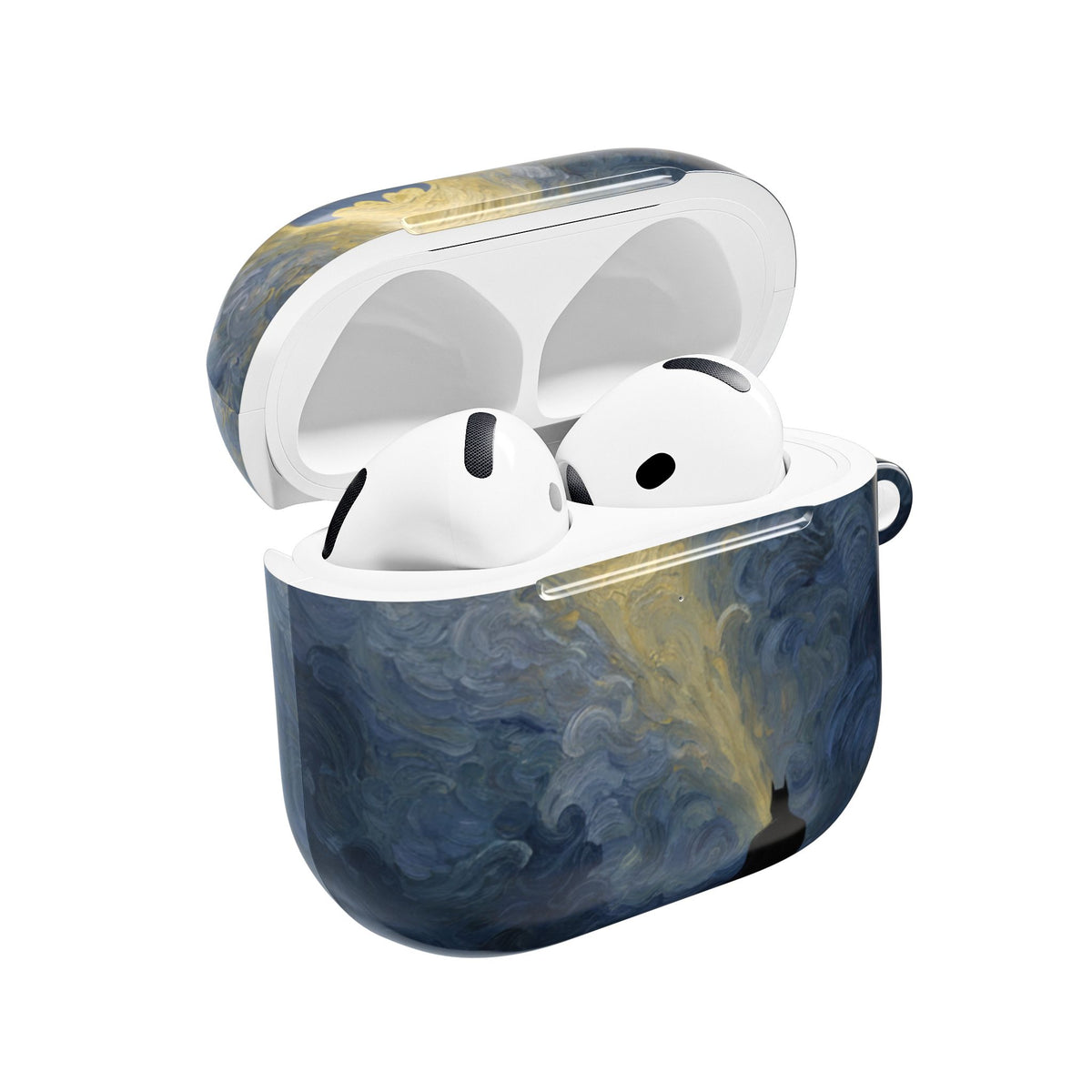 Bat Signal Starry Night AirPods Case, Dark Hero Earbud Cover, Gothic Superhero Inspired AirPod Pro Case, Glossy Full Wrap Gift