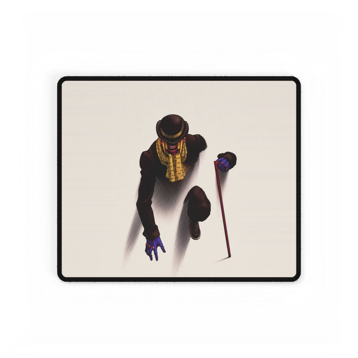 Bizzare Gentleman Illustration Desk Mat | Vintage Dandy, Cane & Hat Mouse Pad