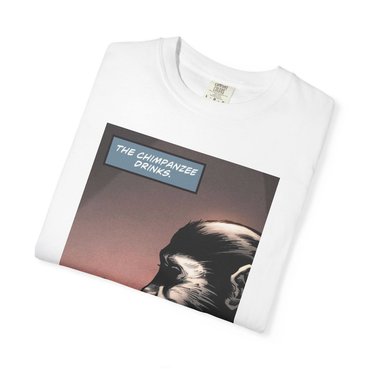 Chimpanzee Drinking Whiskey T-Shirt | Retro Comic Ape Illustration