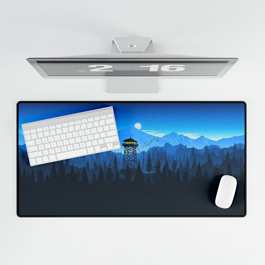 Firewatch Desk Mat — Blue Forest Scenic gaming Mouse Pad