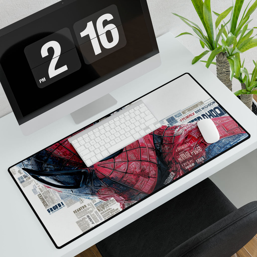 Comic Spider-Man Newspaper Masked Hero Desk Mat | XL Gaming Mouse Pad