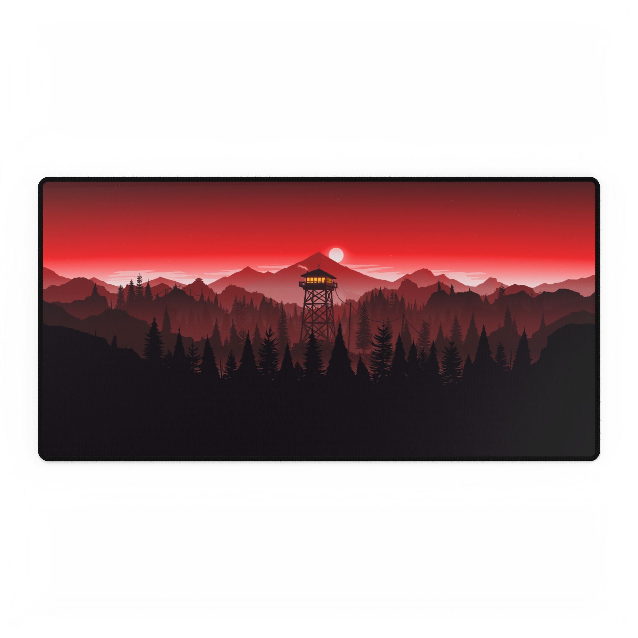 Firewatch Watchtower Landscape Game Desk Mats, Gaming Mouse Pad, Anti-Fray Large Work Mat, Computer Pad, Office Desk Accessories