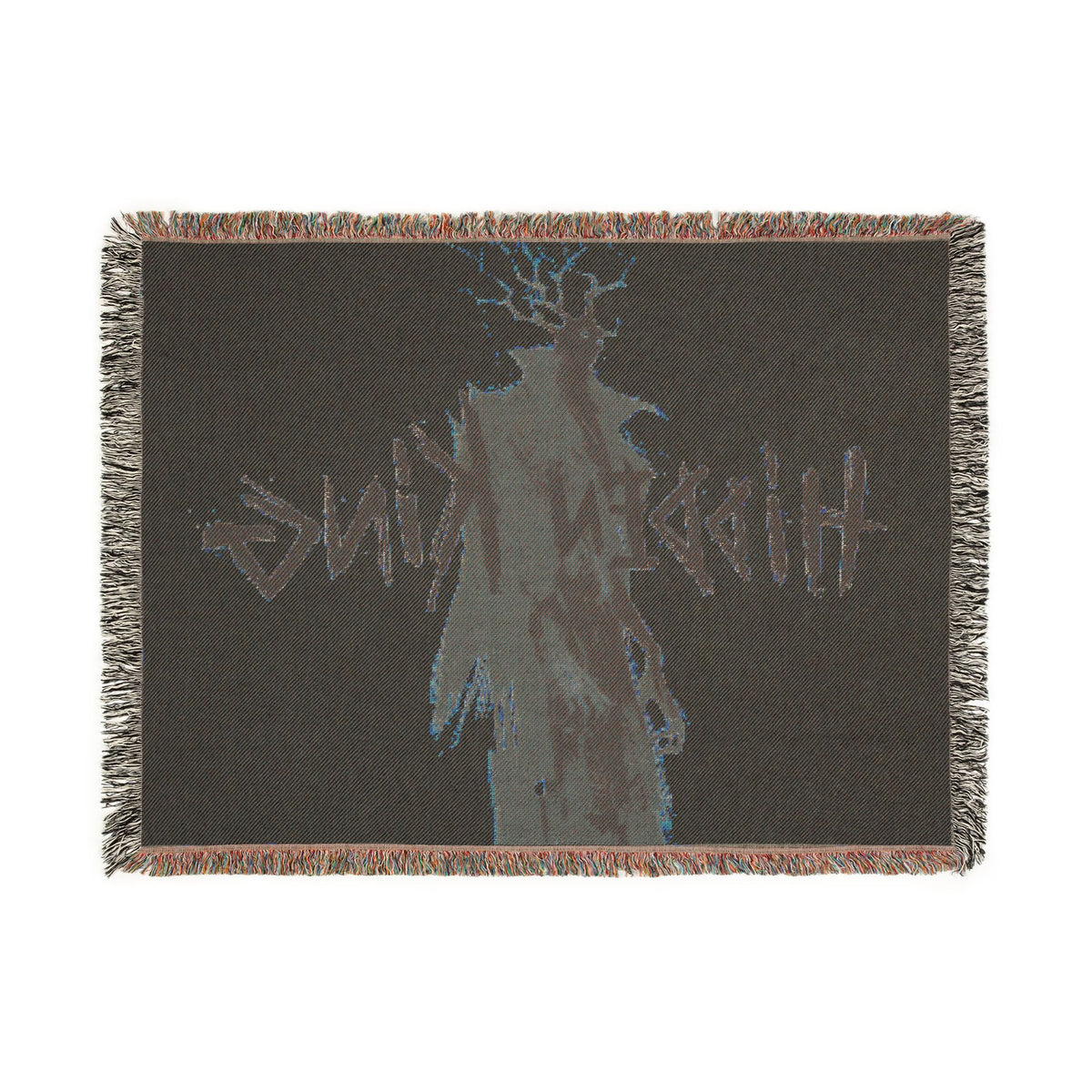 Deadlock - Hidden King woven blanket | dark fantasy silhouette, gothic typography