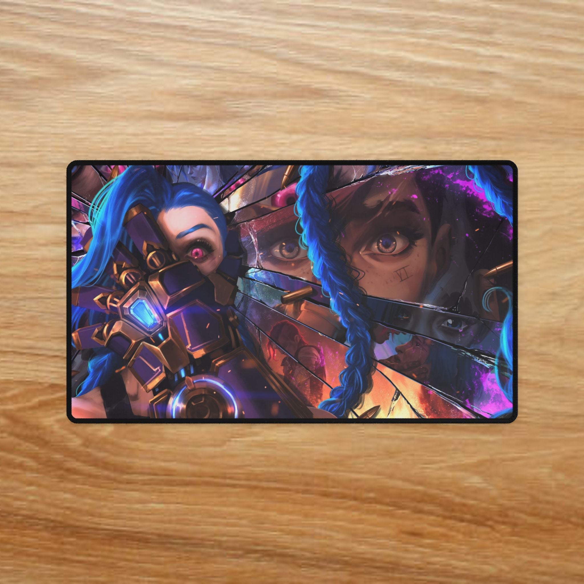 Jinx Arcane Desk Mat | Large Anti-Fray Gaming Mouse Pad, Office Desk Protector
