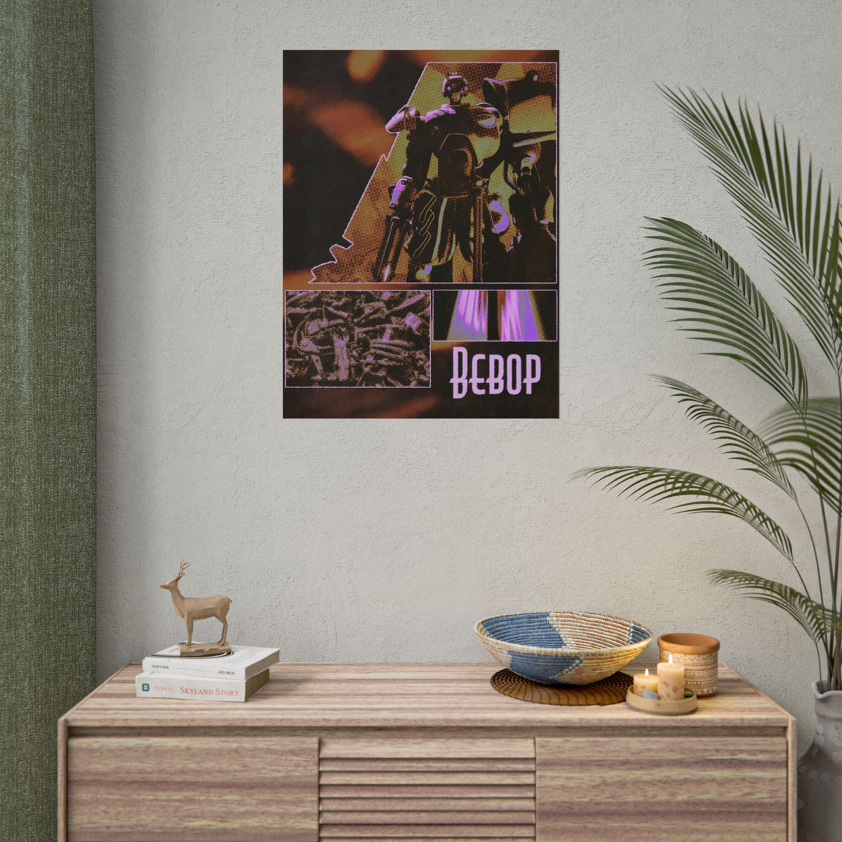 Bebop Deadlock Robot Poster Rolled Posters | Cyberpunk Mech Art, Neon Collage