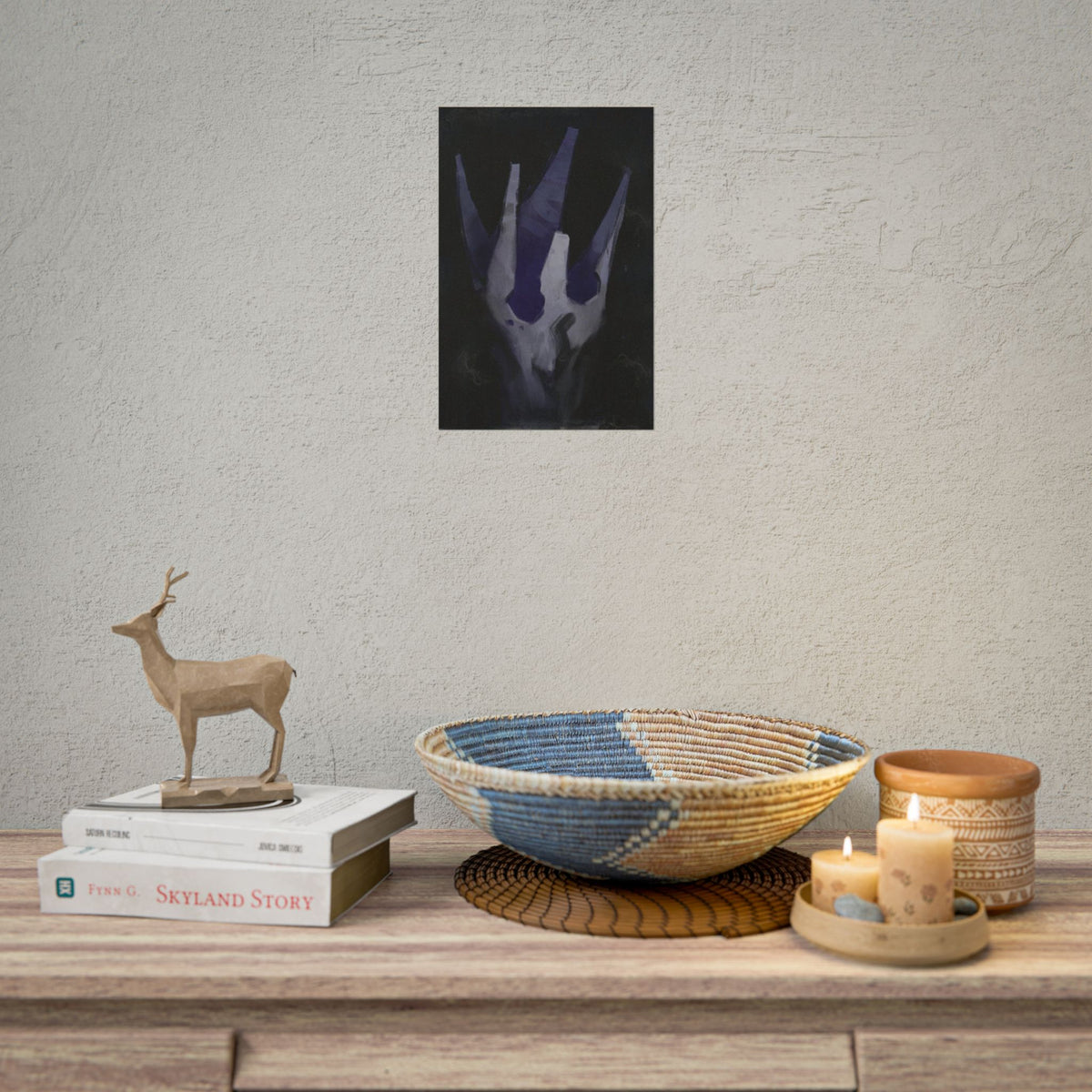 Disco Elysium Volition Poster, Moody Gaming Wall Art, Dark Indigo Giclée Print, Rolled Poster