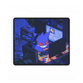 Purple Animal Gamer Night Desk Mat | Anime Gaming Deskpad, Cute Ghost Computer Setup