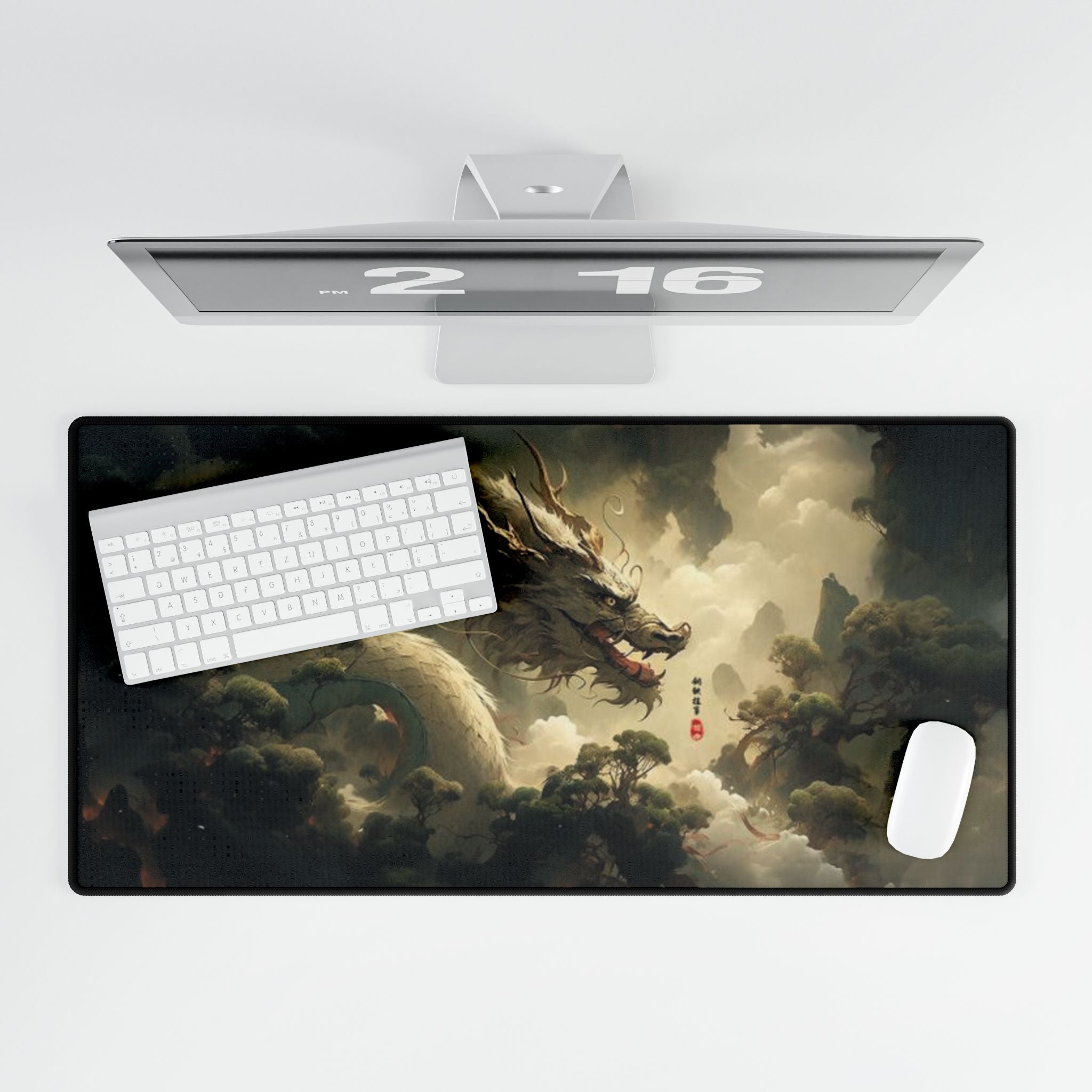 Serpent of the Clouds Chinese Dragon Desk Mat | XL Non-Slip Gaming Mouse Pad