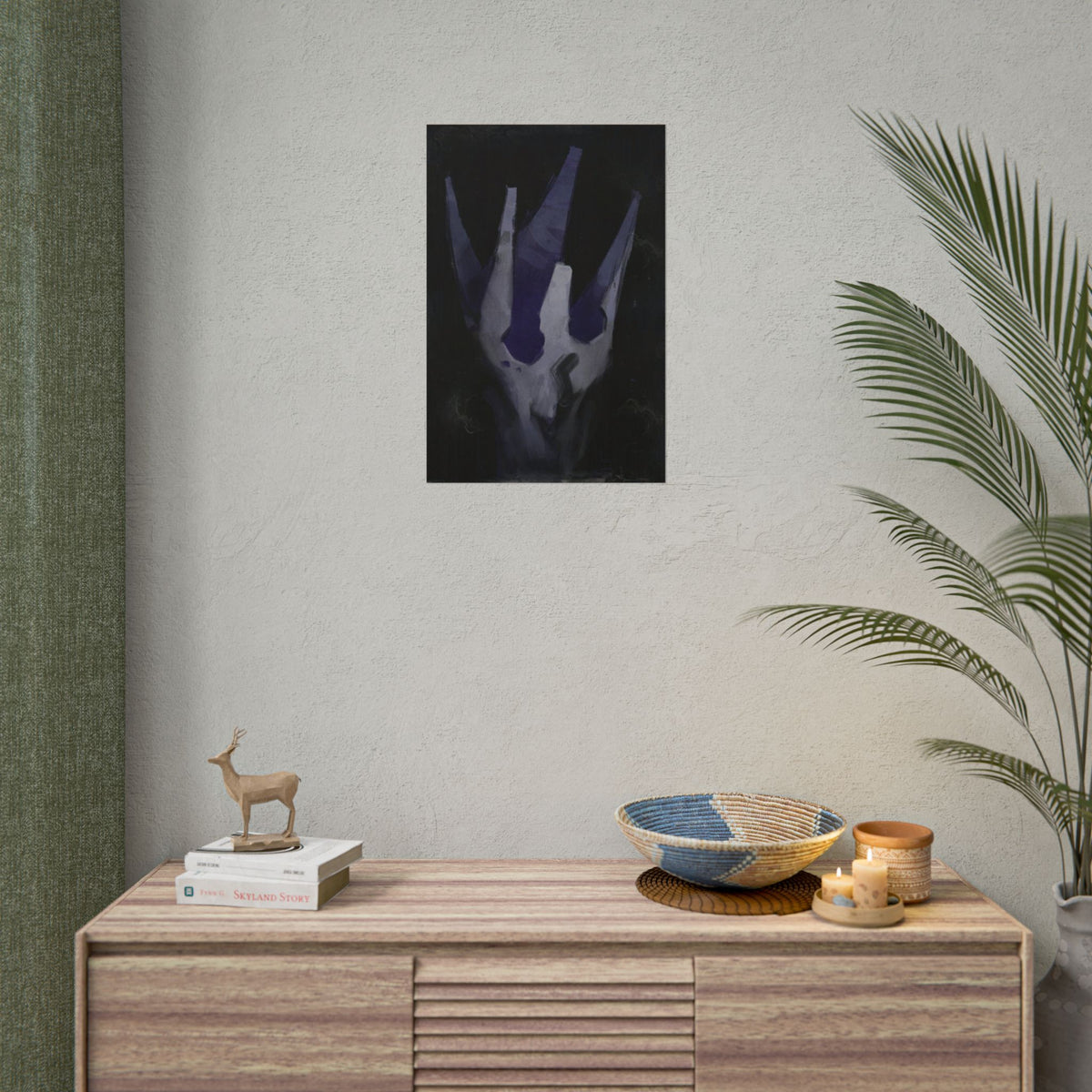Disco Elysium Volition Poster, Moody Gaming Wall Art, Dark Indigo Giclée Print, Rolled Poster