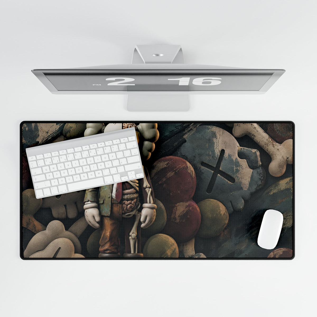 Companion Skeleton Disco Elysium Illustration Desk Mat | Large Gaming/Work Desk Pad