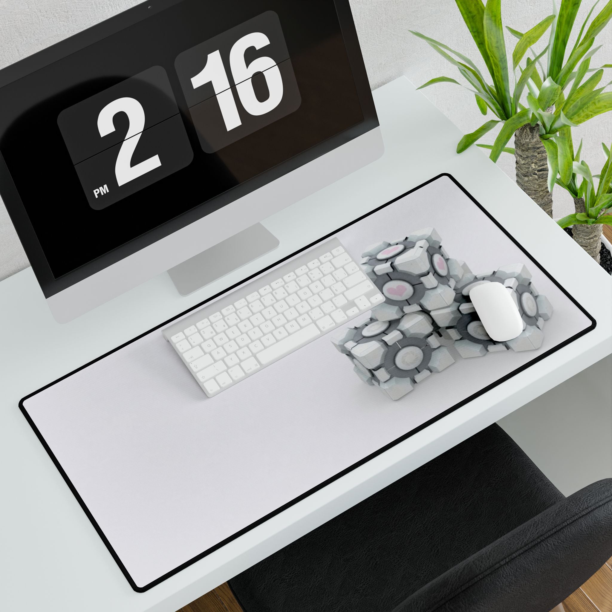 Portal Companion Cube Desk Mat | Gaming Mouse Pad for PC Setup