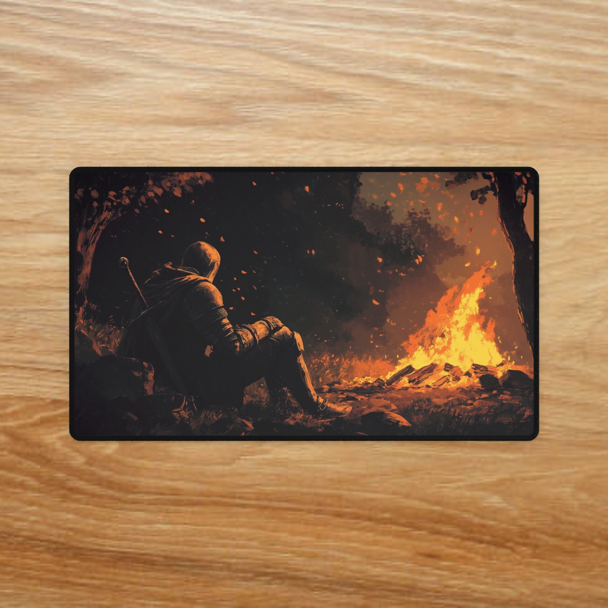 Knight's Rest by the Fire Dark Souls Desk Mat | XL Gaming Mouse Pad, Anti-Fray